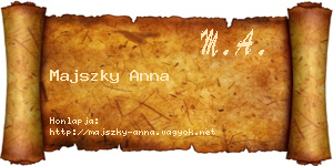 Majszky Anna névjegykártya